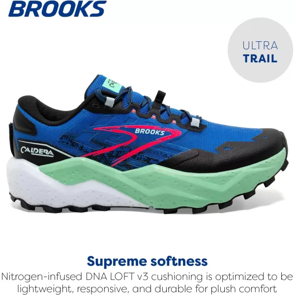 Brooks Mens Caldera 7 Trail Running ShoeVictoria BlueBlackSpring Bud