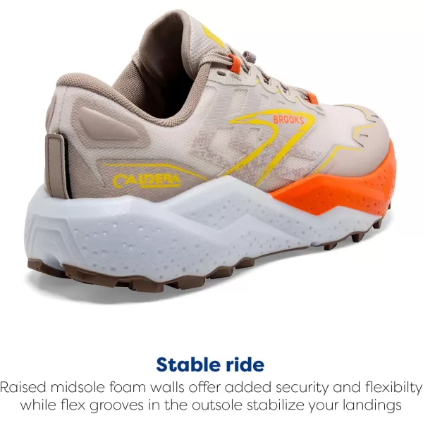 Brooks Mens Caldera 7 Trail Running ShoeWhite SandChateau GrayYellow
