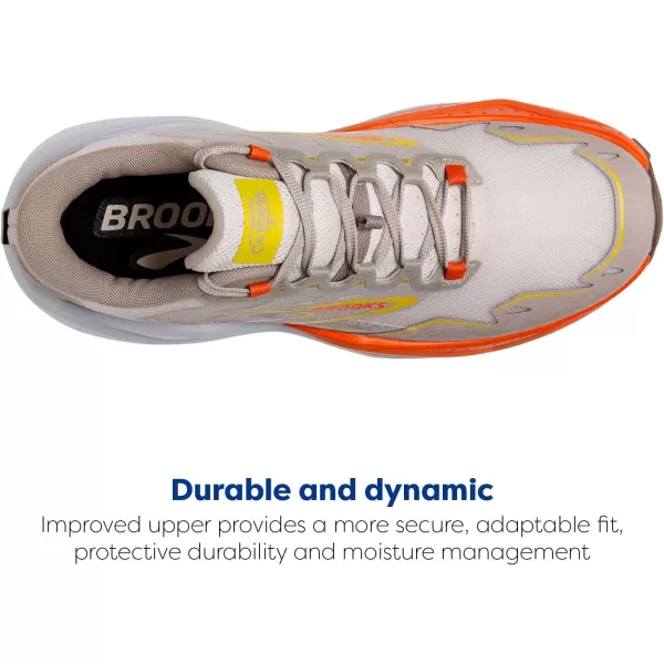 Brooks Mens Caldera 7 Trail Running ShoeWhite SandChateau GrayYellow