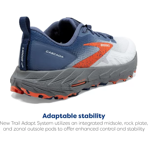 Brooks Mens Cascadia 17 Trail Running ShoeBlueNavyFirecracker