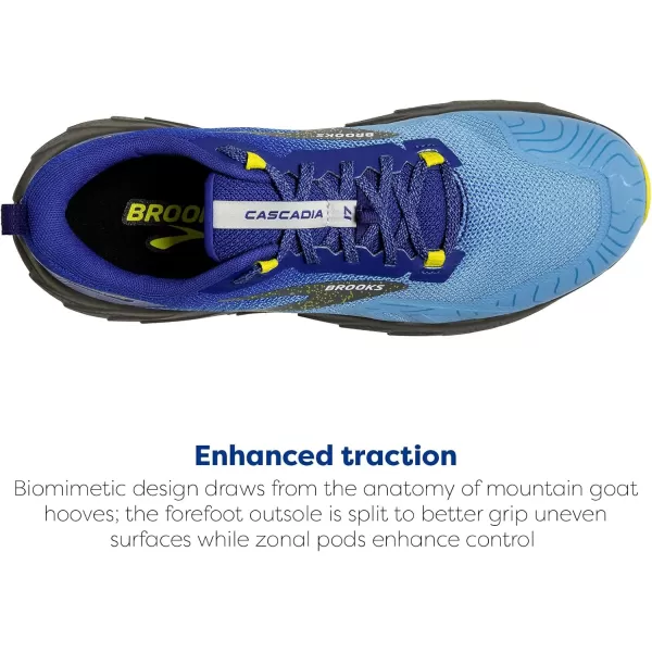 Brooks Mens Cascadia 17 Trail Running ShoeBlueSurf the WebSulphur