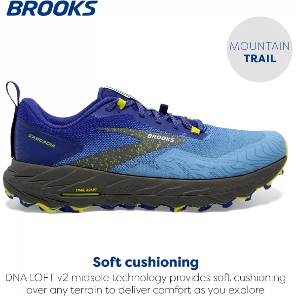Brooks Mens Cascadia 17 Trail Running ShoeBlueSurf the WebSulphur