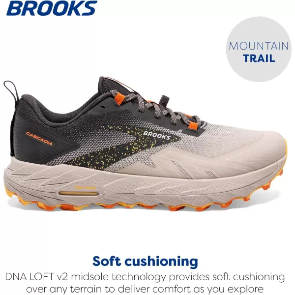 Brooks Mens Cascadia 17 Trail Running ShoeChateau GreyForged Iron
