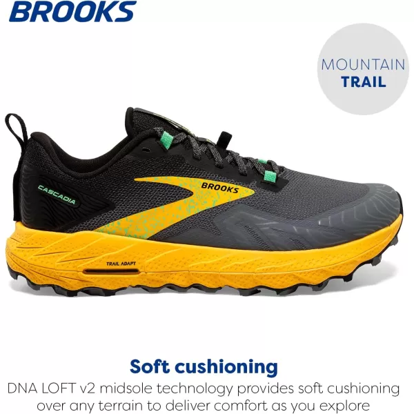 Brooks Mens Cascadia 17 Trail Running ShoeLemon ChromeSedona Sage