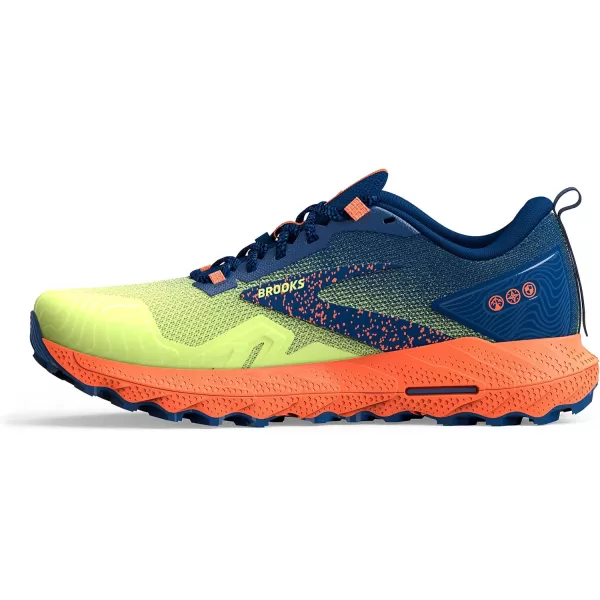 Brooks Mens Cascadia 17 Trail Running ShoeSharp GreenNavyFirecracker