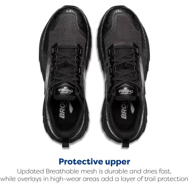 Brooks Mens Cascadia 18 Mountain Trail Running ShoeBlackBlackened PearlGrey