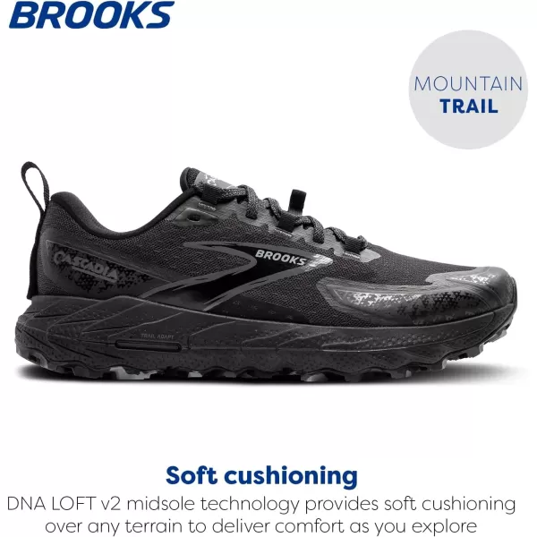Brooks Mens Cascadia 18 Mountain Trail Running ShoeBlackBlackened PearlGrey