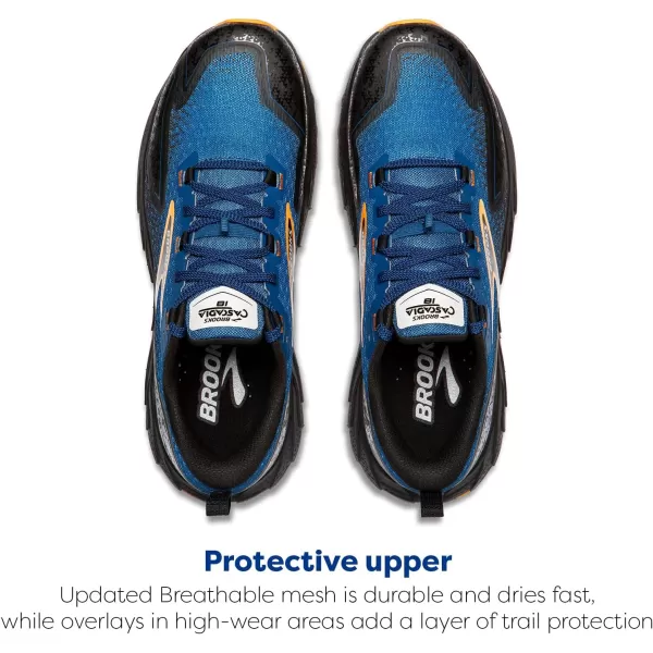 Brooks Mens Cascadia 18 Mountain Trail Running ShoeBlue SapphireBlackOrange