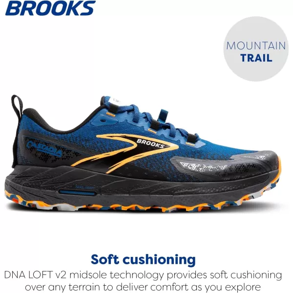 Brooks Mens Cascadia 18 Mountain Trail Running ShoeBlue SapphireBlackOrange