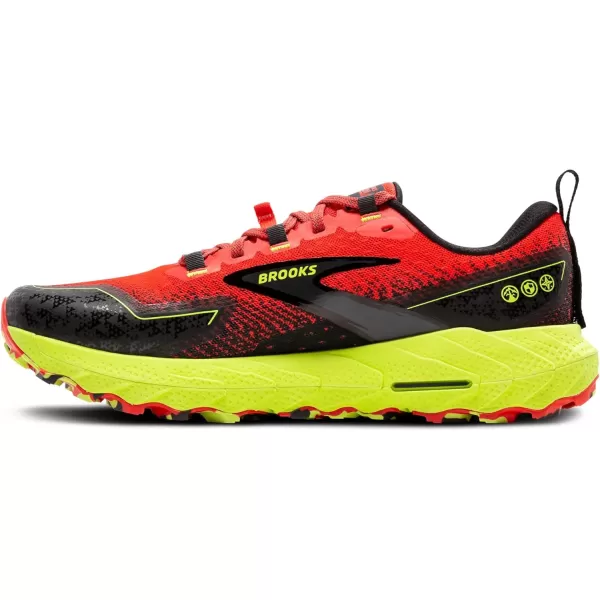 Brooks Mens Cascadia 18 Mountain Trail Running ShoeCherry TomatoLimeBlack