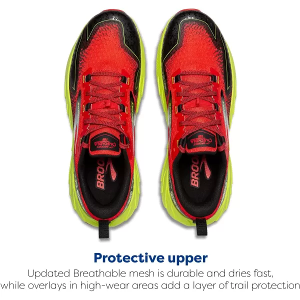 Brooks Mens Cascadia 18 Mountain Trail Running ShoeCherry TomatoLimeBlack