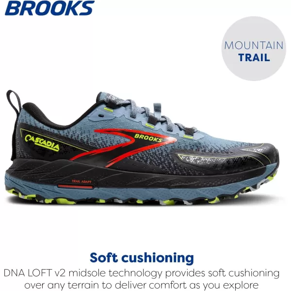 Brooks Mens Cascadia 18 Mountain Trail Running ShoeCitadelEbonyLime