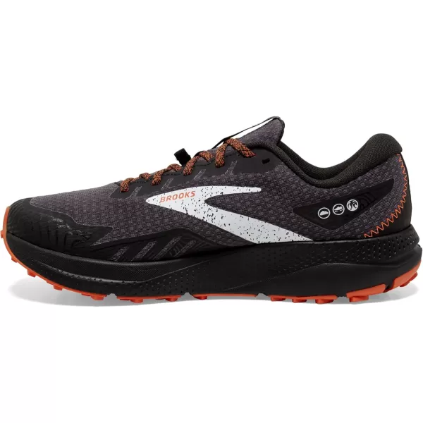 Brooks Mens Divide 4 GTX Waterproof Trail Running ShoeBlackFirecrackerBlue