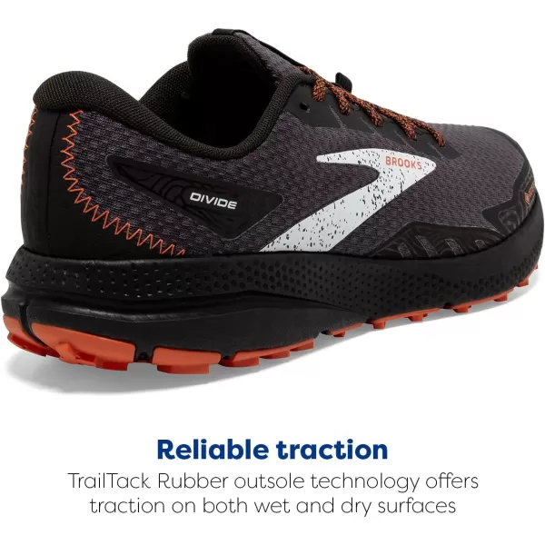 Brooks Mens Divide 4 GTX Waterproof Trail Running ShoeBlackFirecrackerBlue