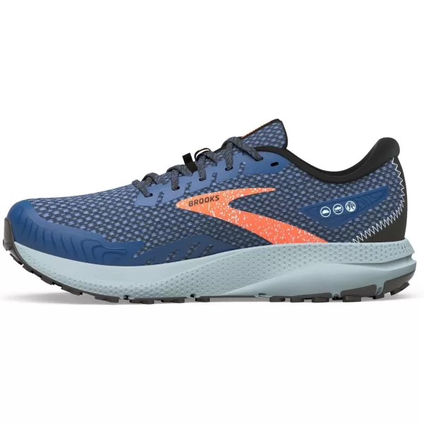 Brooks Mens Divide 4 Trail Running ShoeBlueNavyFirecracker