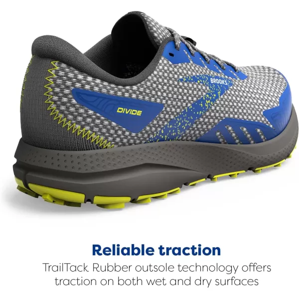 Brooks Mens Divide 4 Trail Running ShoeGunmetalSurf the WebSulphur