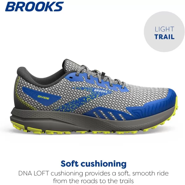 Brooks Mens Divide 4 Trail Running ShoeGunmetalSurf the WebSulphur