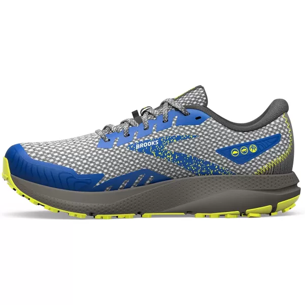 Brooks Mens Divide 4 Trail Running ShoeGunmetalSurf the WebSulphur