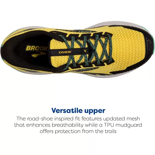 Brooks Mens Divide 4 Trail Running ShoeLemon ChromeBlackSpring Bud