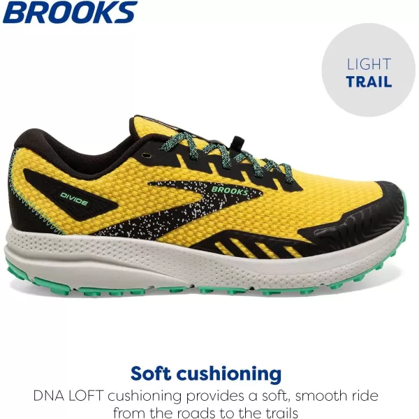 Brooks Mens Divide 4 Trail Running ShoeLemon ChromeBlackSpring Bud
