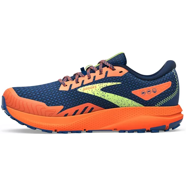 Brooks Mens Divide 4 Trail Running ShoeNavyFirecrackerSharp Green