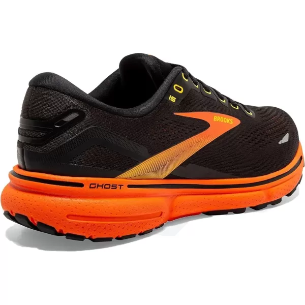 Brooks Mens Ghost 15 Neutral Running ShoeBlack Yellow