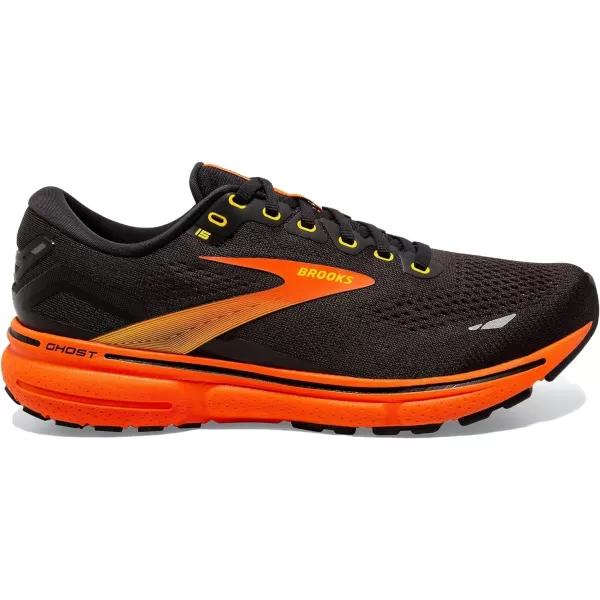 Brooks Mens Ghost 15 Neutral Running ShoeBlack Yellow