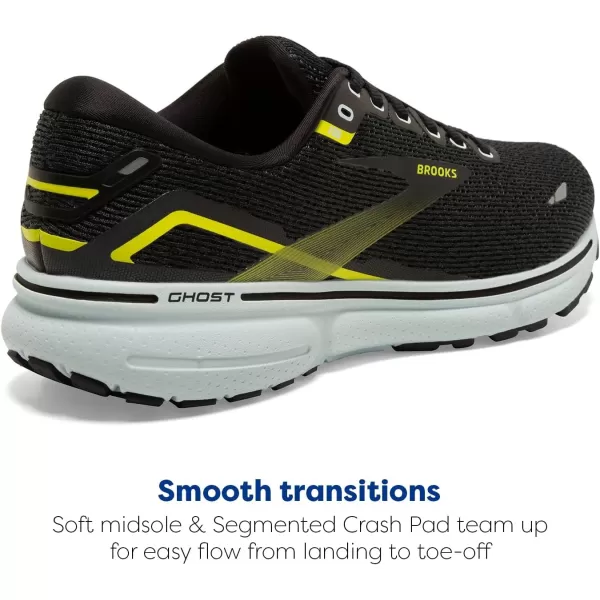 Brooks Mens Ghost 15 Neutral Running ShoeBlackBallad BlueSulphur