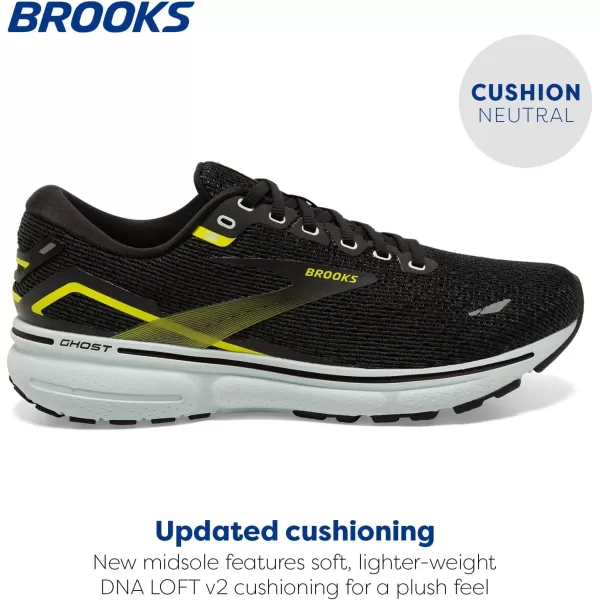 Brooks Mens Ghost 15 Neutral Running ShoeBlackBallad BlueSulphur