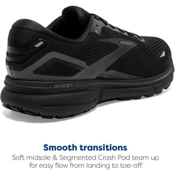 Brooks Mens Ghost 15 Neutral Running ShoeBlackBlackEbony