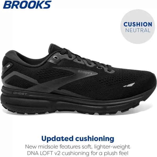 Brooks Mens Ghost 15 Neutral Running ShoeBlackBlackEbony