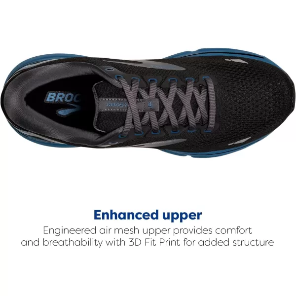 Brooks Mens Ghost 15 Neutral Running ShoeBlackBlackened PearlBlue