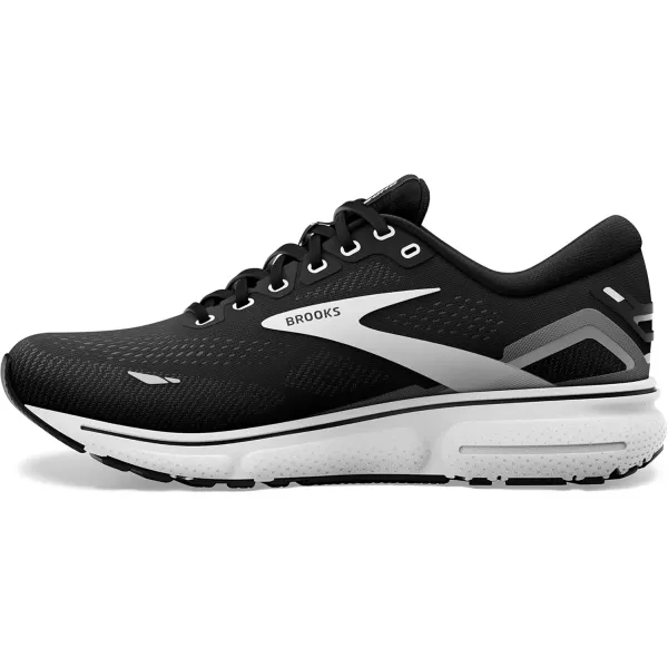Brooks Mens Ghost 15 Neutral Running ShoeBlackBlackened PearlWhite