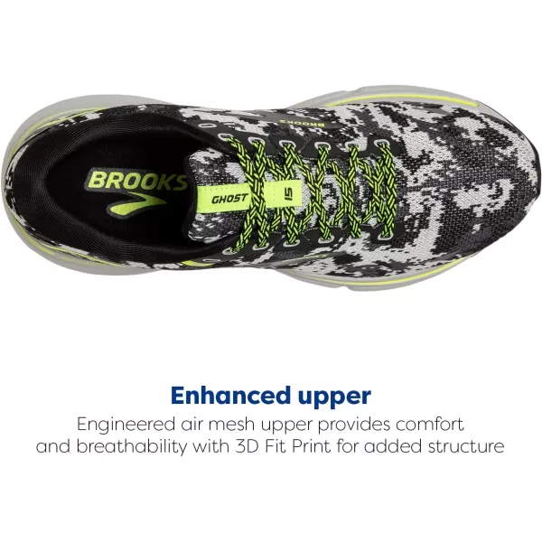 Brooks Mens Ghost 15 Neutral Running ShoeBlackEbonyNightlife