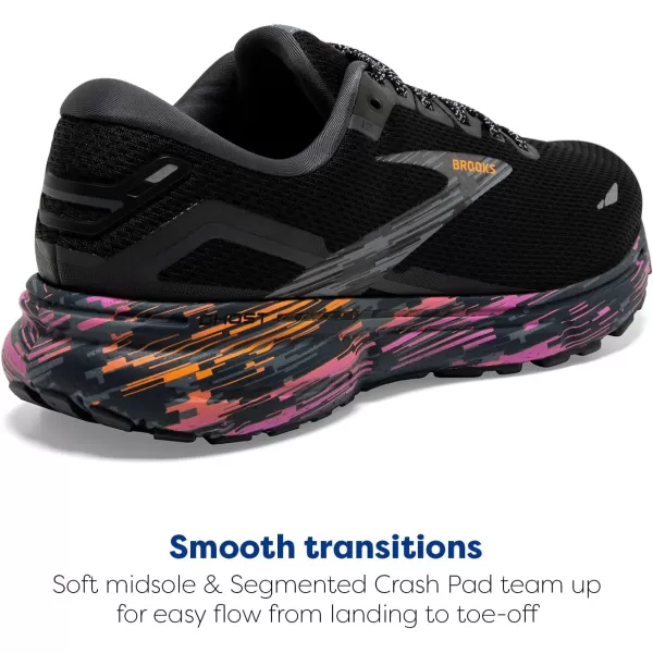 Brooks Mens Ghost 15 Neutral Running ShoeBlackPhloxOriole
