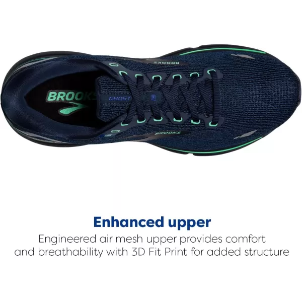 Brooks Mens Ghost 15 Neutral Running ShoeCrown BlueBlackGreen