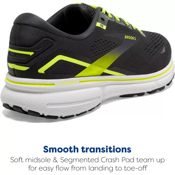 Brooks Mens Ghost 15 Neutral Running ShoeEbonyWhiteNightlife