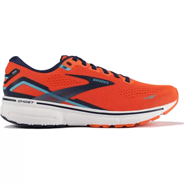 Brooks Mens Ghost 15 Neutral Running ShoeFlameNavyBlue
