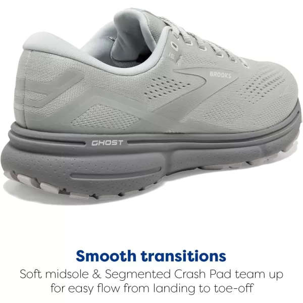 Brooks Mens Ghost 15 Neutral Running ShoeIllusionWhite