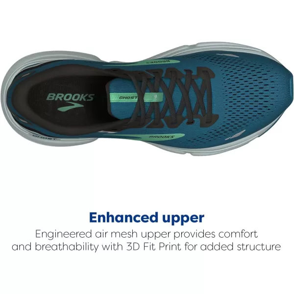 Brooks Mens Ghost 15 Neutral Running ShoeMoroccan BlueBlackSpring Bud