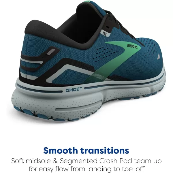Brooks Mens Ghost 15 Neutral Running ShoeMoroccan BlueBlackSpring Bud
