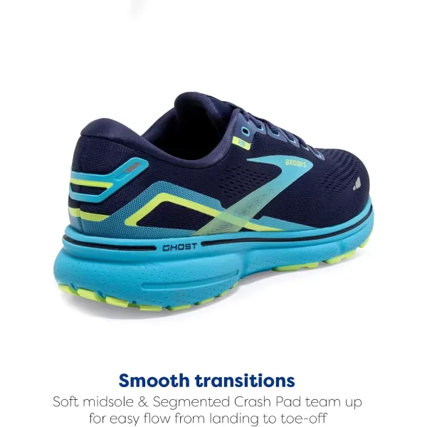 Brooks Mens Ghost 15 Neutral Running ShoeNavyBlueGreen
