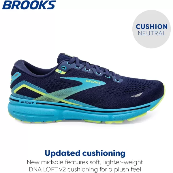 Brooks Mens Ghost 15 Neutral Running ShoeNavyBlueGreen