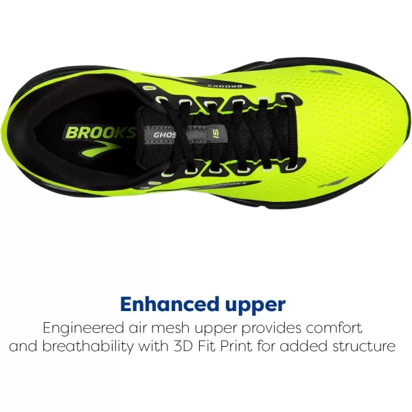 Brooks Mens Ghost 15 Neutral Running ShoeNightlifeBlackEbony