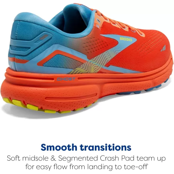 Brooks Mens Ghost 15 Neutral Running ShoeOrangeBlueYellow