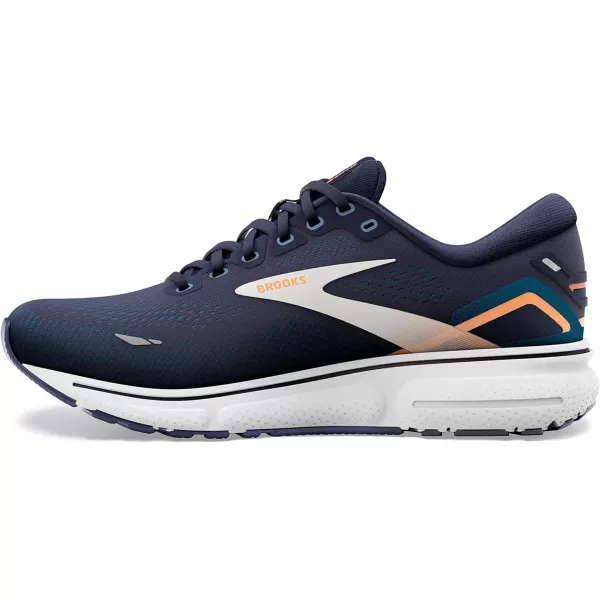 Brooks Mens Ghost 15 Neutral Running ShoePeacoatBlueOrange Pop