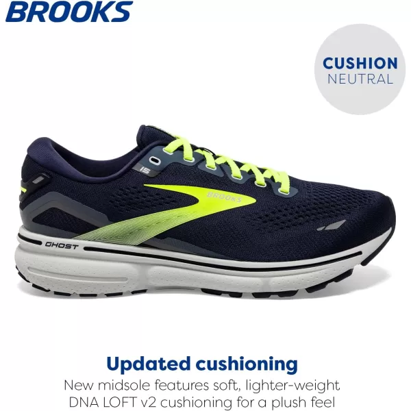 Brooks Mens Ghost 15 Neutral Running ShoePeacoatNightlifeGrey