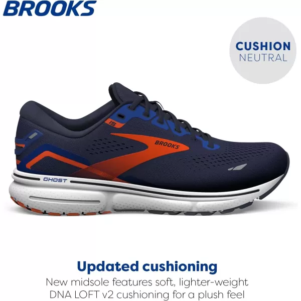 Brooks Mens Ghost 15 Neutral Running ShoePeacoatOrangeSurf the Web