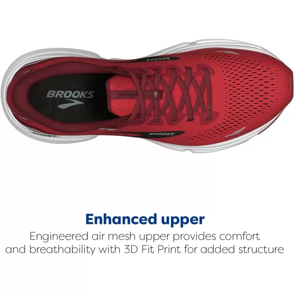 Brooks Mens Ghost 15 Neutral Running ShoeRedBlue HazeWhite