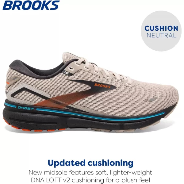 Brooks Mens Ghost 15 Neutral Running ShoeWhite SandRed OrangeBlue